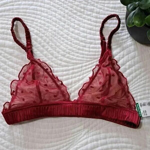 NWT Miiyu Red Hearts  Bralette XS Bra